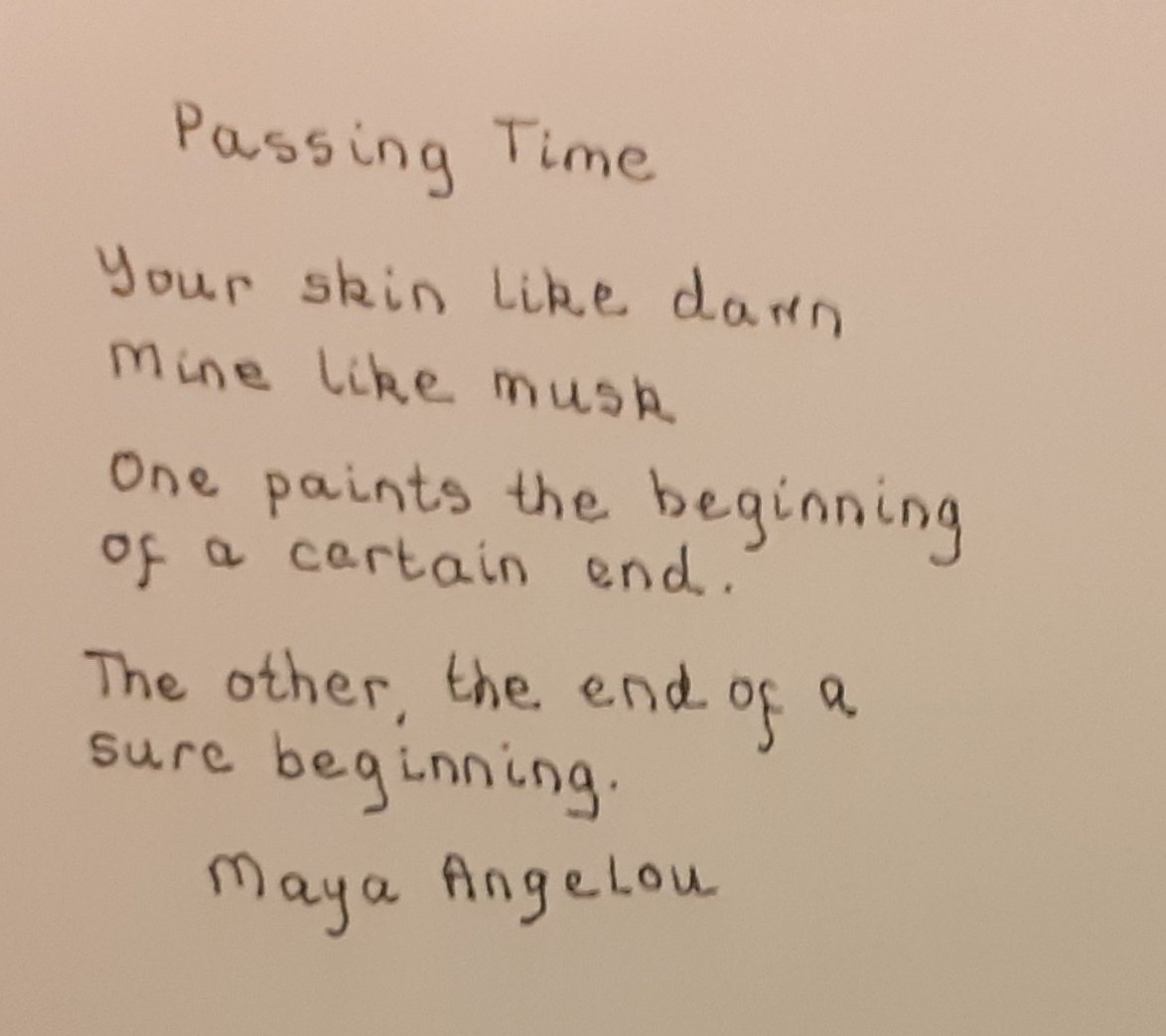 269. 'Passing Time' by Maya Angelou.