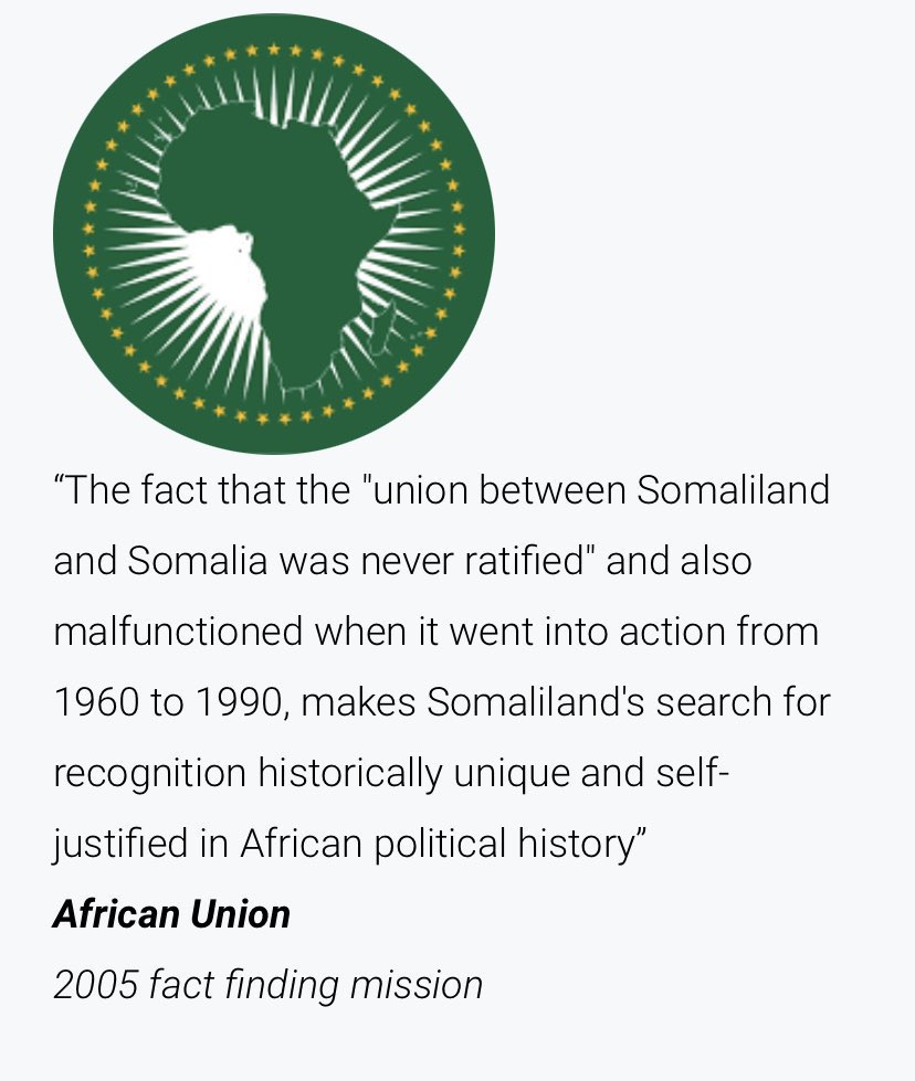 Did you know… 1) #Somaliland was the 17th independent country in #Africa, making it older than #Somalia. 2) Somaliland is NOT Somalia and the two never legally entered into a Union. The so called Act of Union was never ratified thus making it null and void. 3) This sham