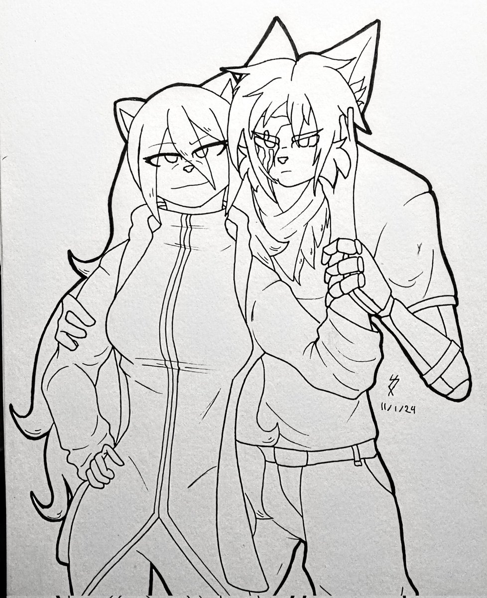 TheChihuahuaGuy's tweet photo. Un dibujillo que se me olvidó publicar aquí, Gise y Reth siendo Gise y Reth.

Gise es de @_CintiaTC_ https://t.co/00qx0iUavE
