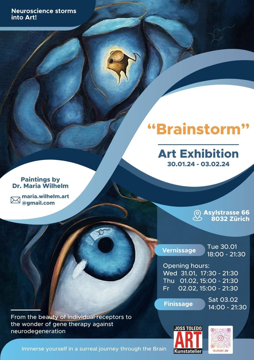 Are you in Zurich and into arts and neuroscience? 
Then join us on a "surreal journey through the brain"! 🧠🎨👩‍🔬👩‍🎨