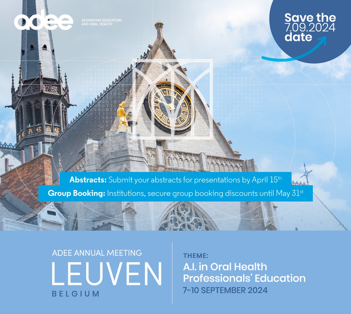 Our January Newsletter is available for consultation: adee.org/january-2024. ADEE 2024 Leuven: Submit your abstracts by April 15th. Institutions, secure group booking discounts until May 31st via administrator@adee.org #Adee #Leuven2024 #AdeeAnnualMeeting #CallforAbstracts