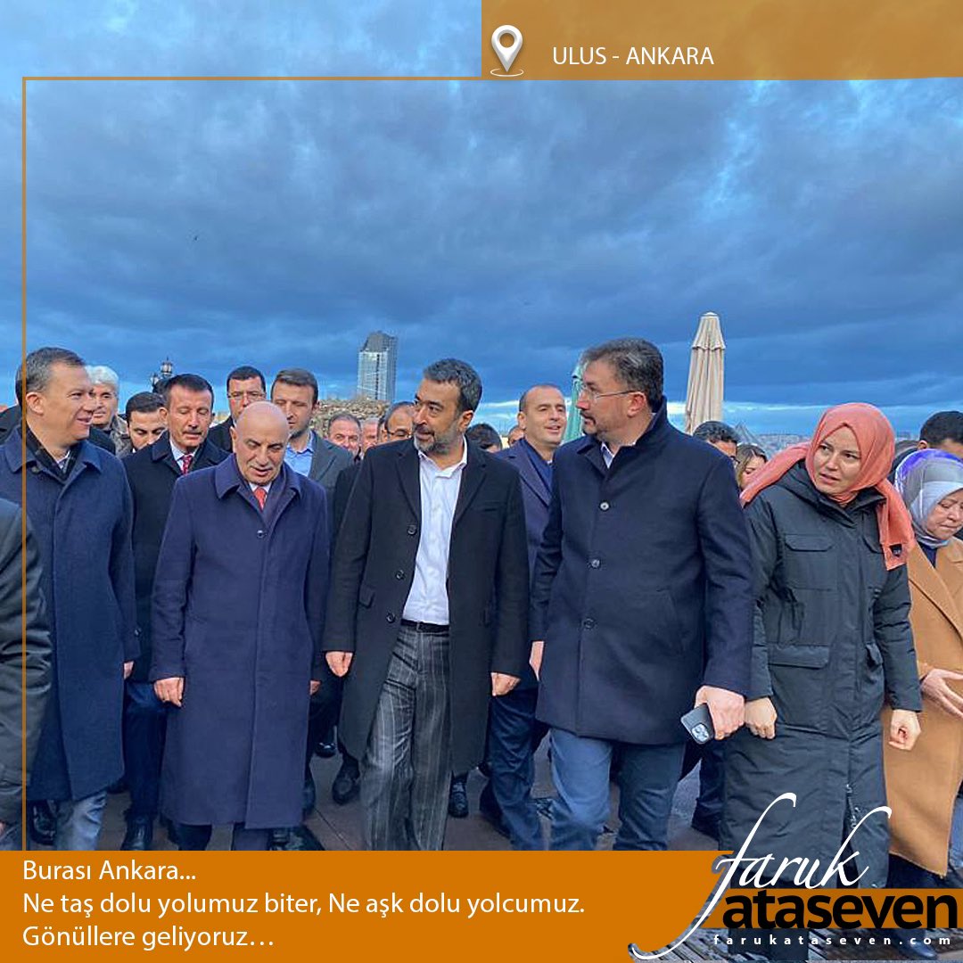 Burası Ankara...
Ne taş dolu yolumuz biter,
Ne aşk dolu yolcumuz.
Gönüllere geliyoruz…
<a href="/_fatihsahin/">Fatih Şahin</a> <a href="/turgutaltinok06/">Turgut Altınok 🇹🇷</a> <a href="/hakanhanozcan/">Hakan Han ÖZCAN 🇹🇷</a> <a href="/zeynepyildiztr/">Zeynep Yıldız</a> <a href="/asimbalci/">Prof. Dr. Asım Balcı</a> <a href="/orhanyegin/">Orhan YEGİN</a>