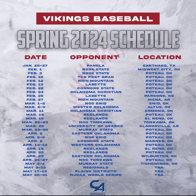 2024 Spring Schedule