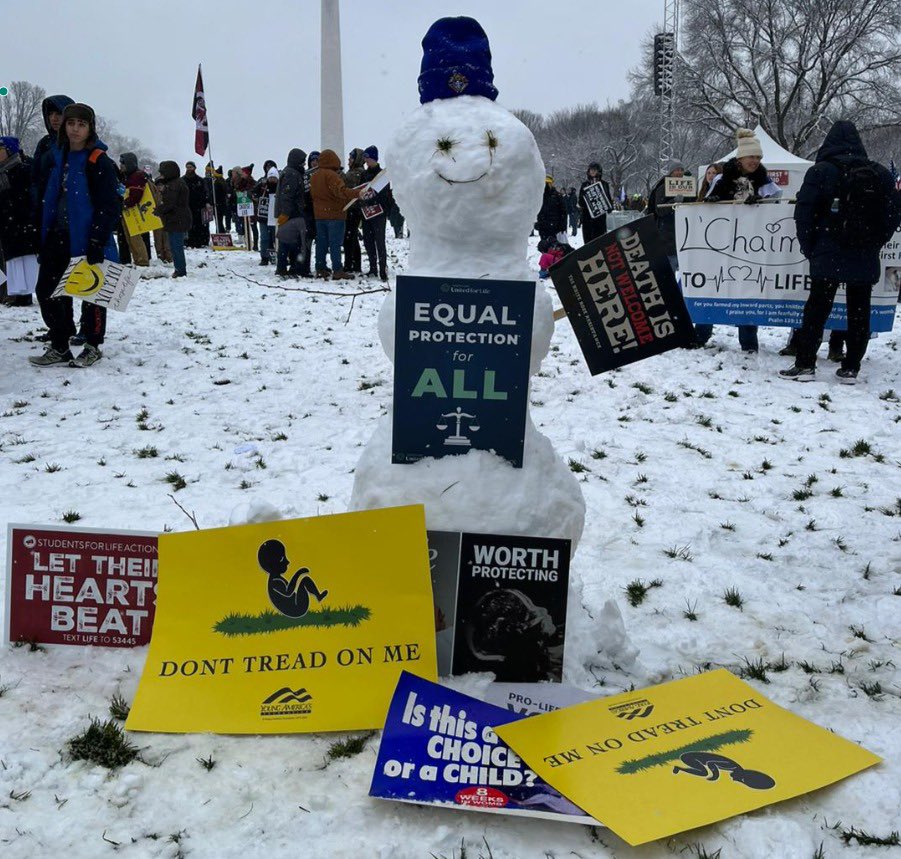 Cold temperatures &amp; snow won’t stop the #ProLife generation—even Frosty is standing for equal protection for the unborn! #WhyWeMarch #ewtnprolife March for Life 2024