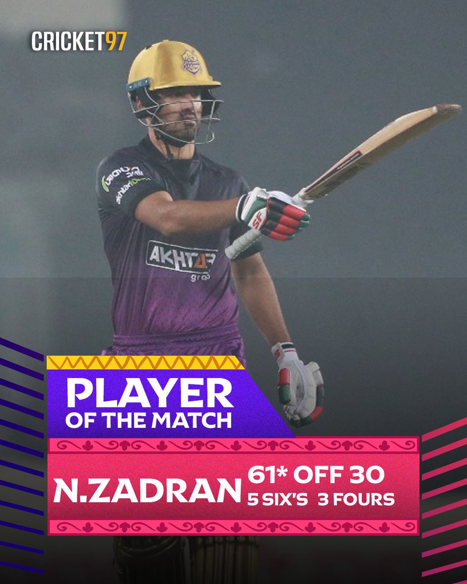 cricket97bd's tweet photo. Nazibullah Zadran is the player of the match for his wonderful knock
#BPL #BPL2024 #SSvCC #CCvSS https://t.co/vM4SYXrjIf