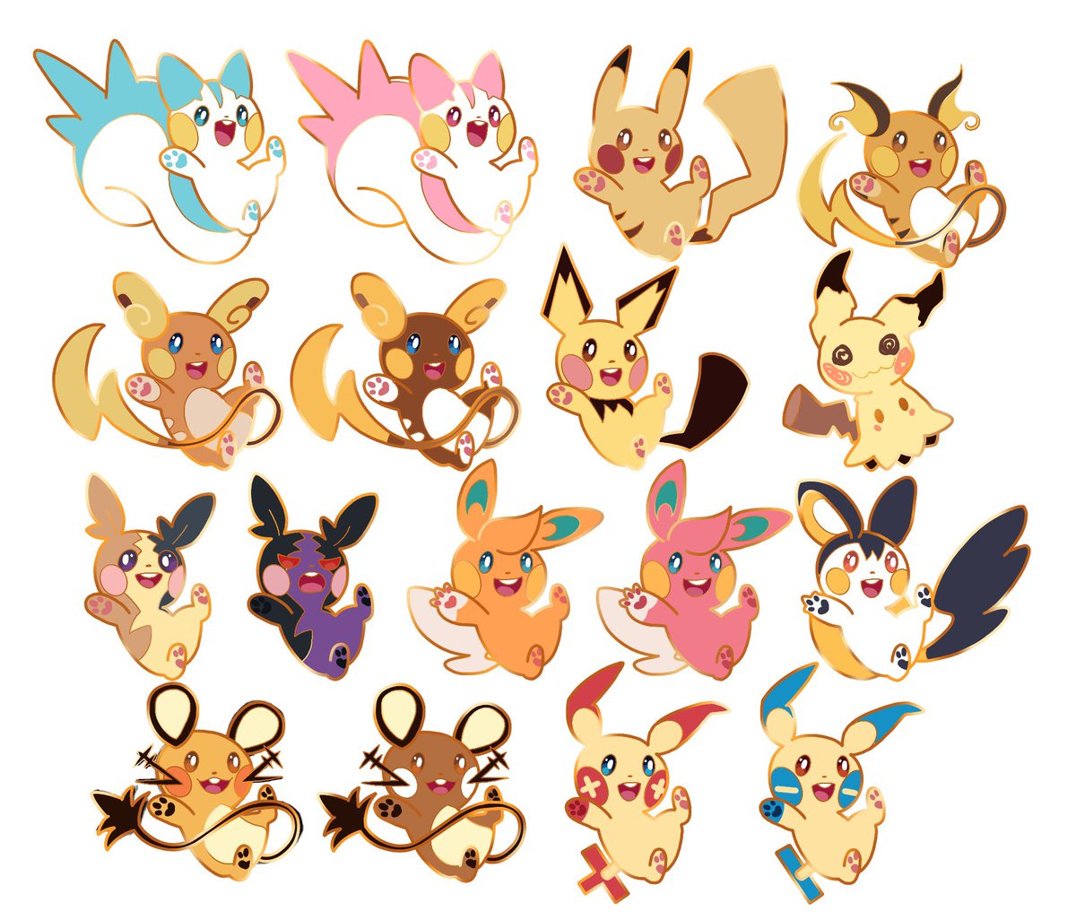 Hey_Wonderlust's tweet photo. There’s 10 days left on my pikachu and friends enamel pin Kickstarter! 
Make sure to pledge to help get your favourite Pikachu clone unlocked!

https://t.co/zKatPtS2Bb https://t.co/7UgVZHXzrc