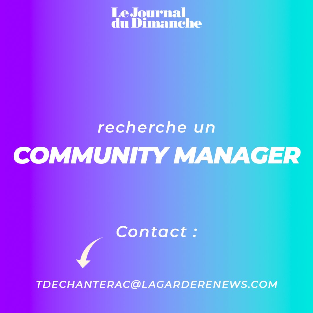 Le JDD recherche un community manager ! ✉️ Contact : tdechanterac@lagarderenews.com / @T_Chanterac