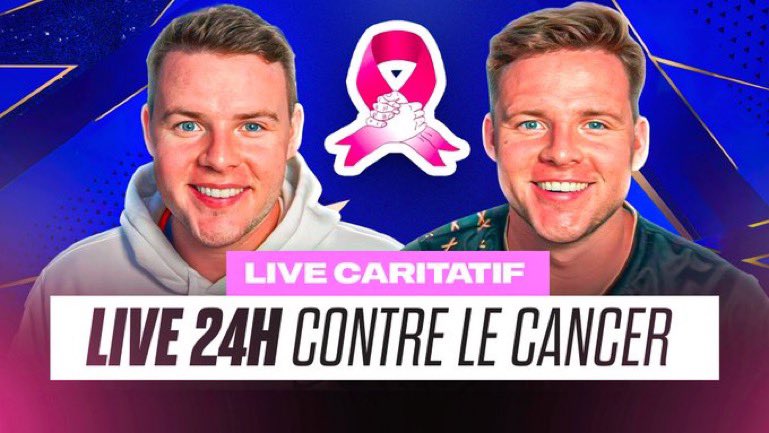 TwinsFifaHD's tweet photo. On organise un live caritatif de 24 heures pour la lutte contre le cancer. 
Cet événement commencera le Vendredi 26 Janvier à 18 heures et se terminera le Samedi 27 Janvier à 18 heures.
Tous les dons récoltés et revenus du live seront directement reversés à l'institut Marie Curie qui lutte quotidiennement contre le Cancer.

On compte sur vous et on vous remercie d'être avec nous pour ce live caritatif, Liam & Vincent