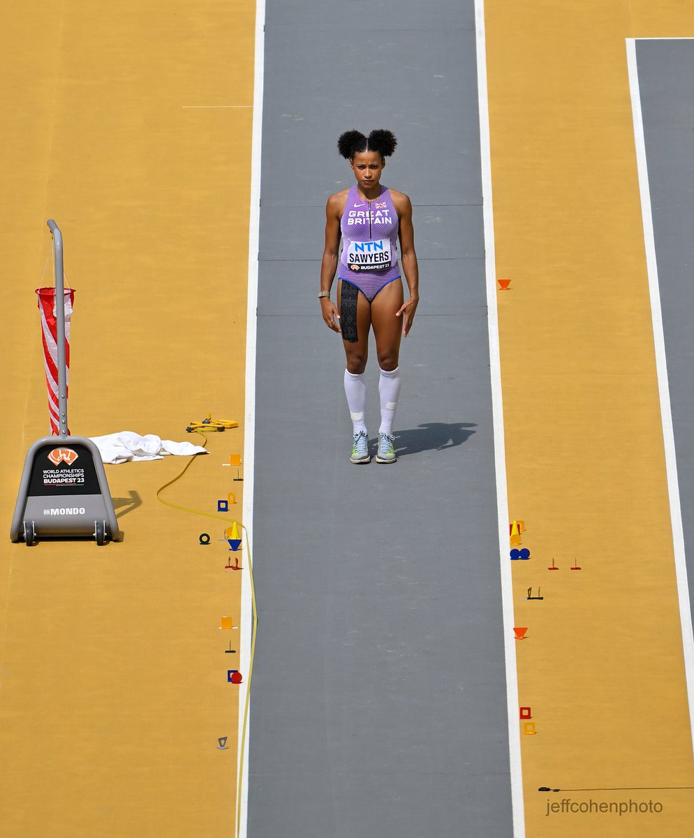 Jasmine Sawyers, 🇬🇧, long jump runway.  Budapest 23.