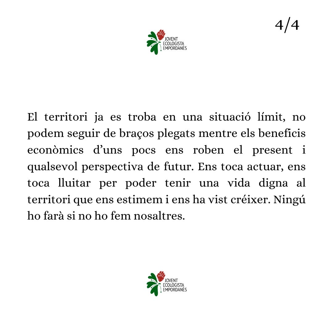Avui ha nascut Jovent Ecologista Empordanès ✊

Aquí podeu llegir el nostre manifest👇👇