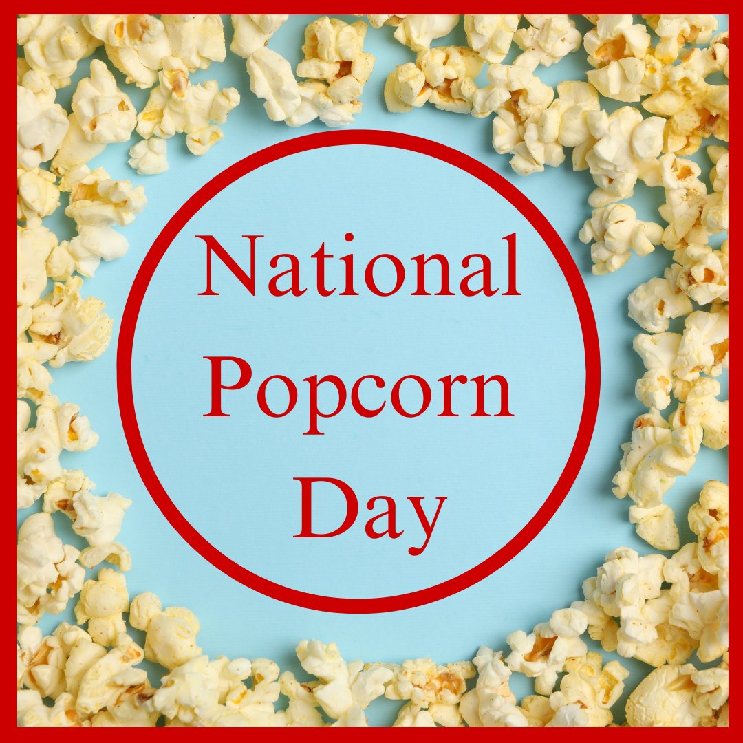 It's National Popcorn Day! 🎉  Did you know that popcorn can be a healthy snack choice? Throw popcorn in your menu if you are looking for a quick, nutritious snack for you and your family! 🍿
