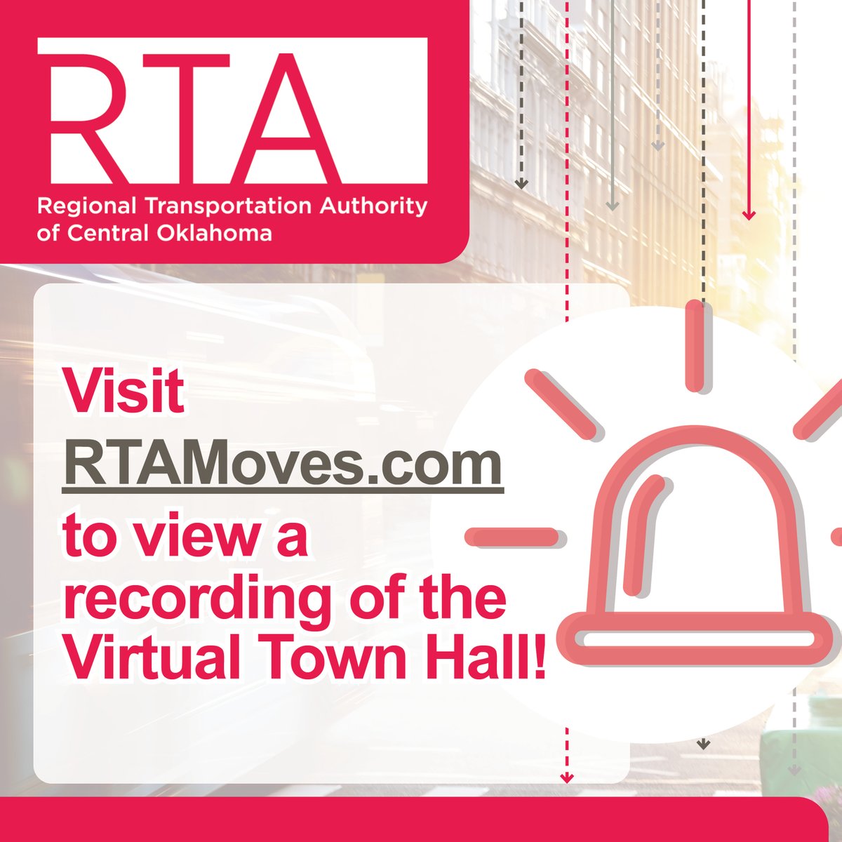 Were you unable to join our Virtual Town Hall yesterday? It is now available on RTAMoves.com! Head to the website to watch the recording and learn more about the RTA.