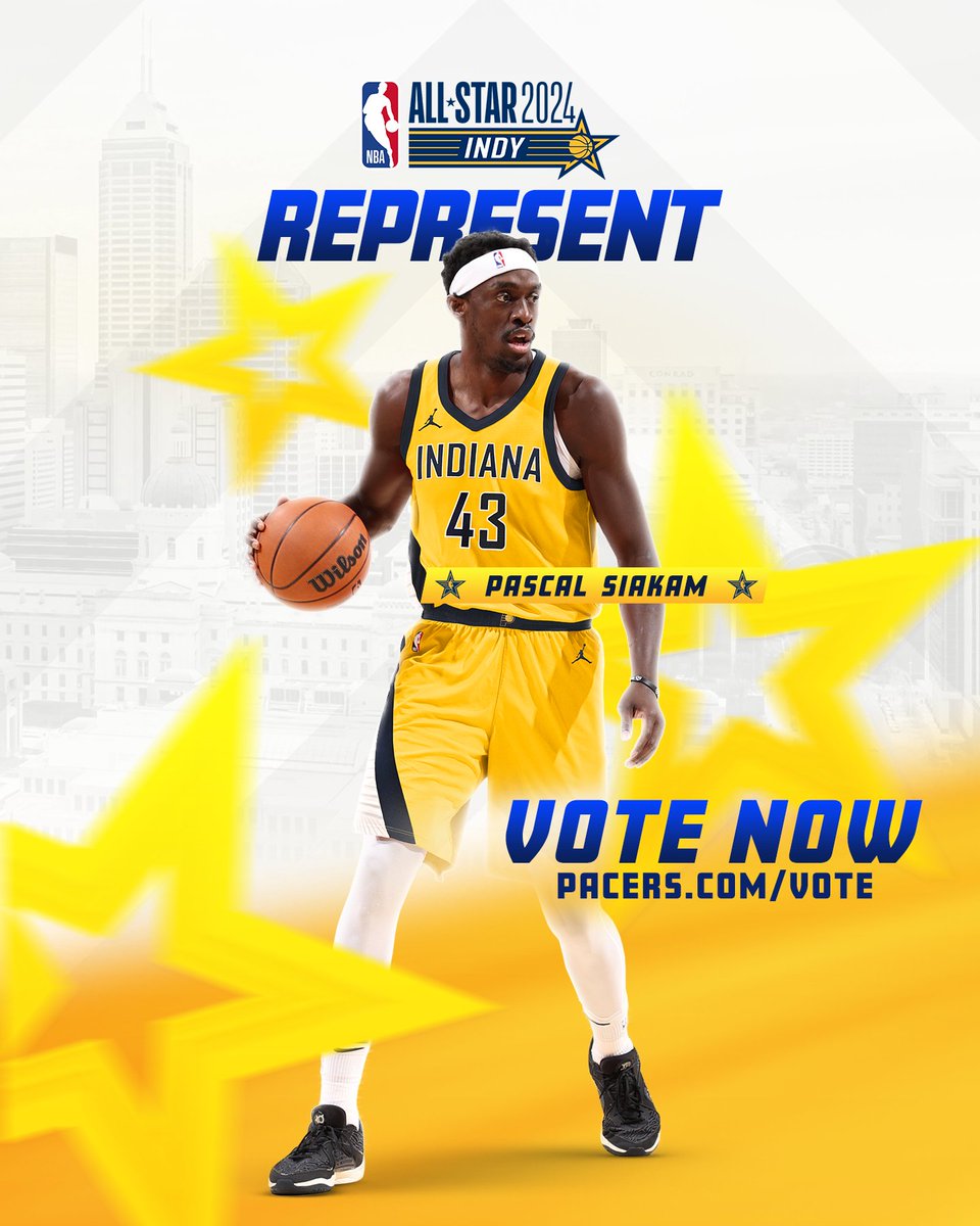 Pacers's tweet image. brought him to Indy, now make Pascal Siakam a 3x #NBAAllStar 😈

votes count TRIPLE for the final time today ⭐️ Pacers.com/Vote