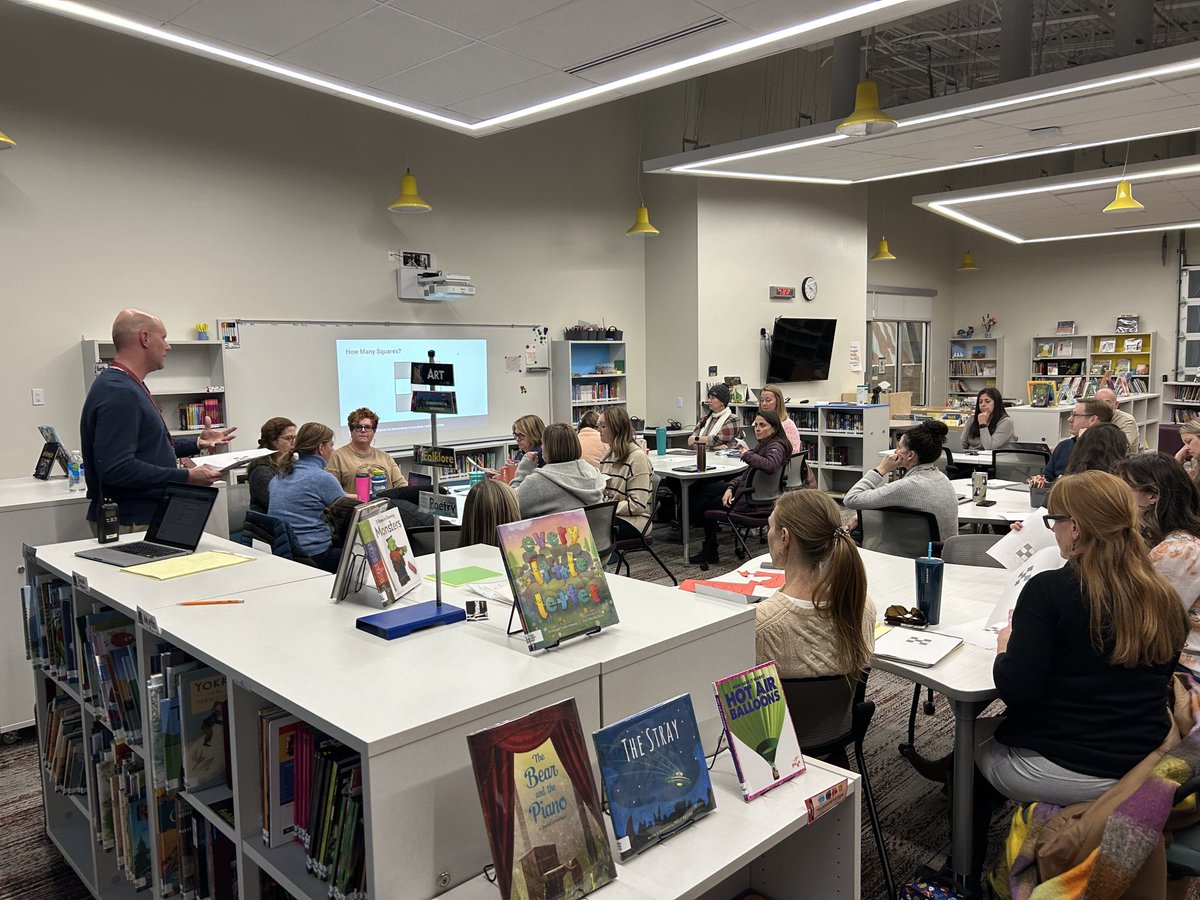 Great staff meeting today focused on mathematical thinking!  Big thanks to our district math coordinator Greg George for facilitating such great discussions/learning.
⁦<a href="/SVVSDsupt/">Jackie Kapushion, Ed.D.</a>⁩ 
⁦<a href="/DPerfettiDeany/">Dina Perfetti-Deany</a>⁩ 
#StVrainStorm