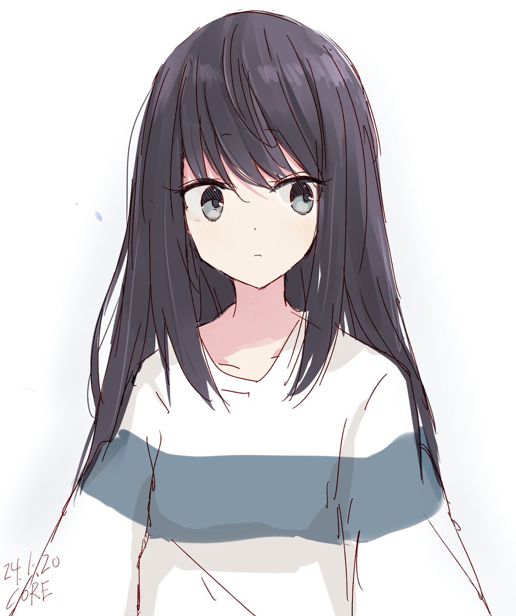 「黒髪子ちゃん描いてから寝ようとおもった #rkgk」|COREのイラスト
