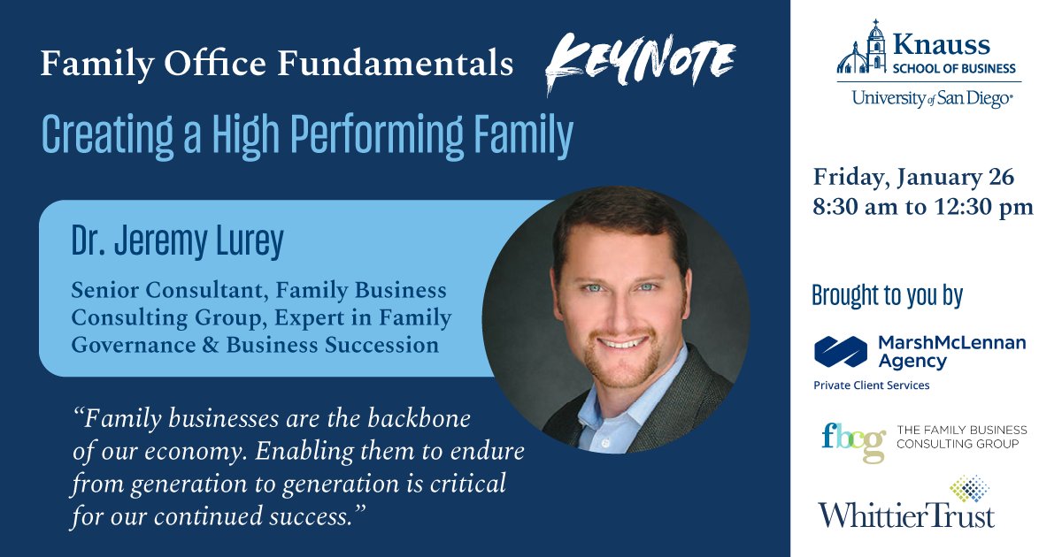 Did you know nearly 90% of all family businesses disappear completely within 3 generations? Join Dr. Jeremy Lurey, business succession expert, to learn how you can avoid becoming part of this statistic. Register for Family Office Fundamentals today: hubs.ly/Q02h2tpx0