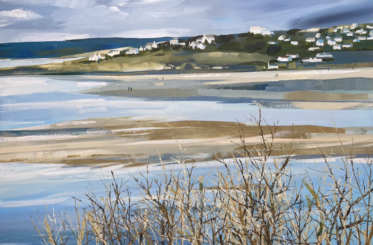 The weekend is upon us!

I’m off to Cornwall on Sunday to deposit some new paintings, sniff the sea air and hopefully track down some fish and chips.

I don’t think I showed you the whole of this big chap thats off to Padstow Gallery. #DaymerBay is on the far headland.