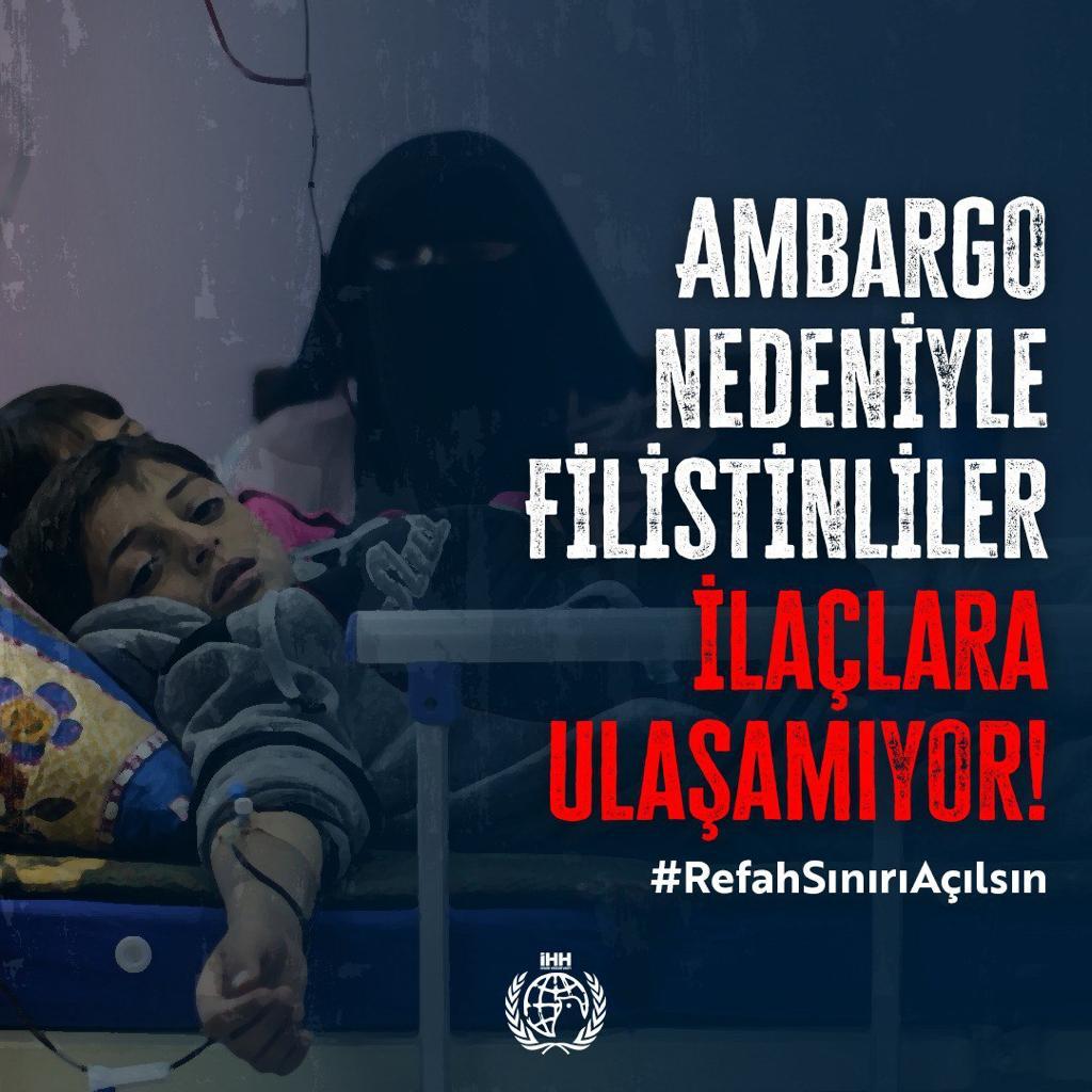 melihilmiihh's tweet photo. Ambargo nedeniyle Filistinliler ilaçlara ulaşamıyor!!
 #RefahSınırıAçılsın 
#OpenRafahBorder 
#افتحوا_معبر_رفح https://t.co/I6gvTl1Af8