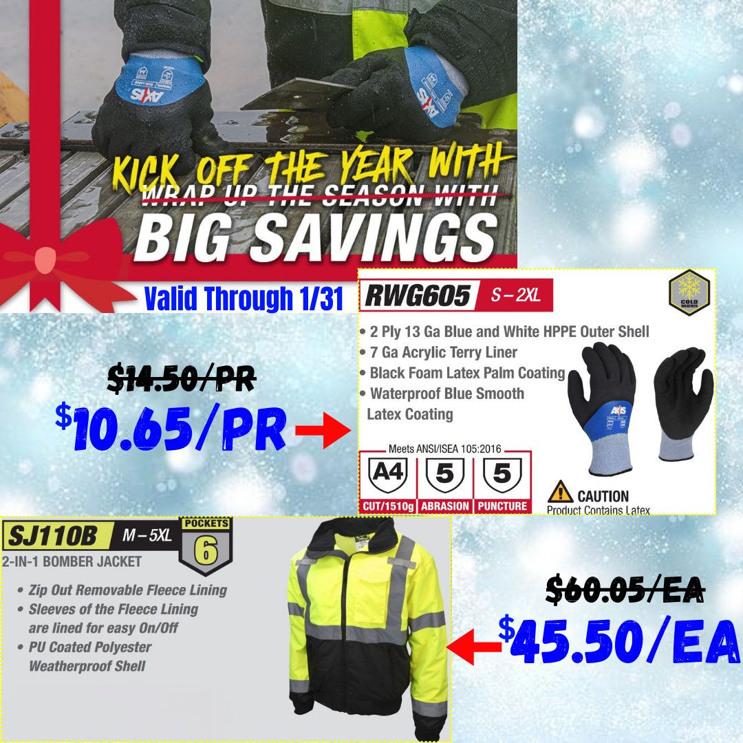 Don't miss our #WinterSpecial on our famous #CutGloves &amp; #BomberJackets! Links below &amp; let us know if we can help w/any other #ColdWeather gear❄️olsensafety.com

🧤lnkd.in/gd44ZPuK
🧥lnkd.in/gNVeWSKy

#Promo #Sale #HiVis #StayWarm #PPE <a href="/RadiansInc/">Radians Safety</a>  #olsen
