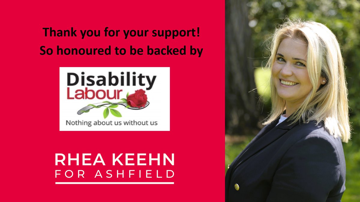 So honoured to be backed by Disability Labour in my bid to become the Labour Parliamentary candidate for Ashfield. As many of us know, people living with disabilities are getting a rough deal under this government. A Gov' should make life easier not harder. It's time for change