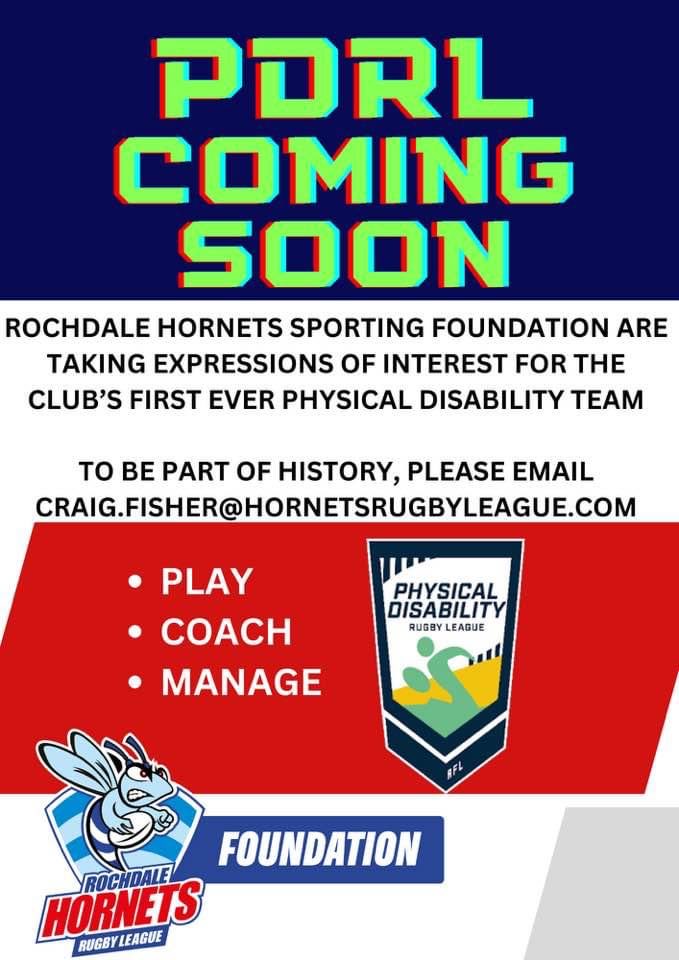 It’s like history repeating itself. If you’re interested in being a part of the first ever @RochdaleHornets PDRL Team, drop me an email.

Apparently setting teams up is the easy bit 🙄
#inculsivenotexclusive #disABILITYrl