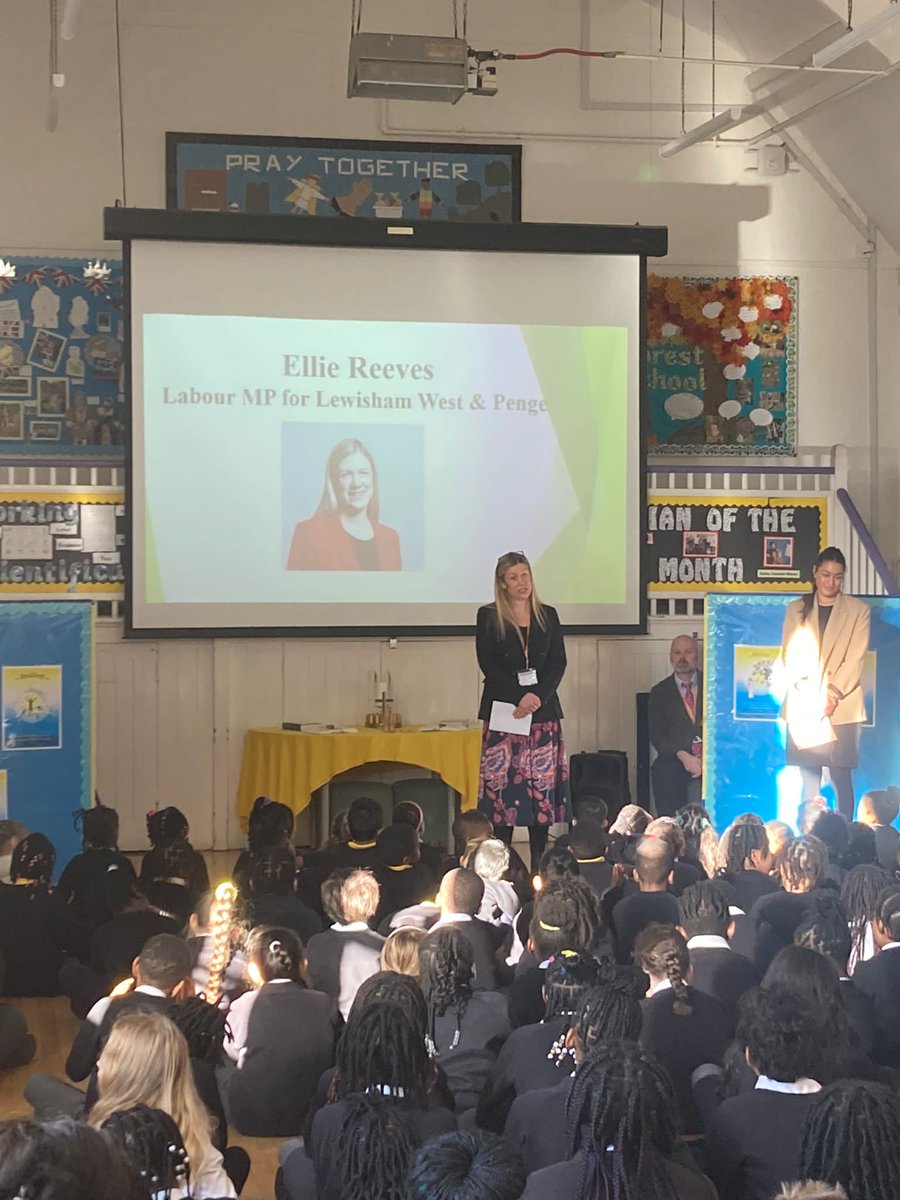 elliereeves's tweet photo. Great to visit Holy Trinity School in #ForestHill today! 

It was lovely to attend their assembly, explaining why I first stood for Parliament, and receive questions from such engaged students on all things from recycling to my role as an MP for the local area. https://t.co/GbI5yPk0KE
