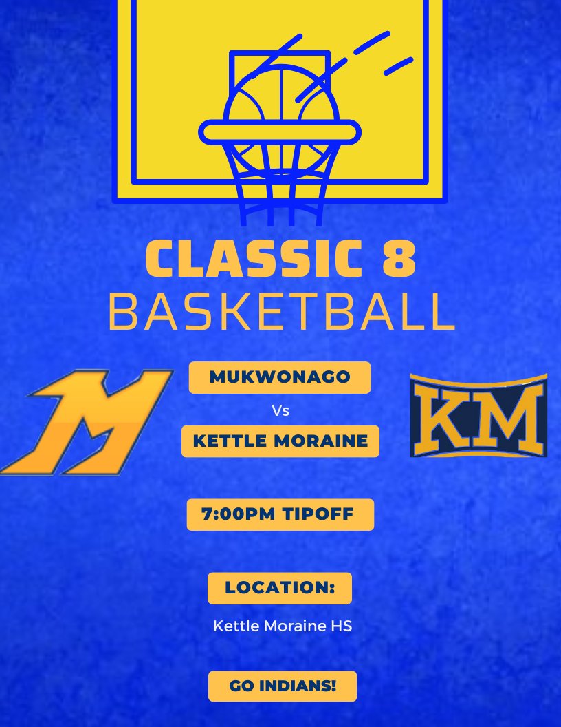 MukBasketball's tweet photo. Road game tonight @KMLasersbball

#GoBlueBeGold
#GoIndians https://t.co/G5MPpv06EO