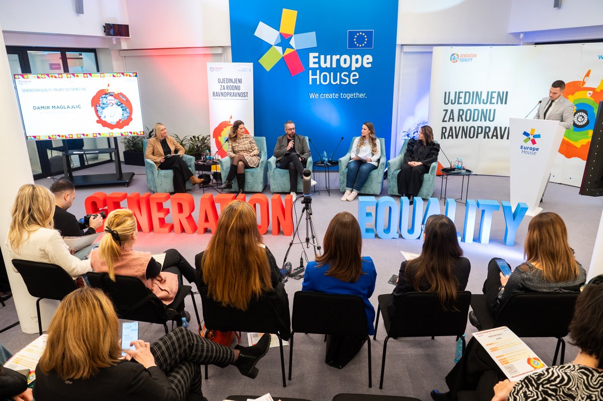 unwomenbih's tweet photo. @bitalliance @MaglaOkoNas Thank you to all of today's panelists &amp; private sector reps. for participating in this insightful discussion &amp; sharing valuable practices &amp; experiences.👥

We extend our invitation to everyone - join us in creating a more equitable future for all.🤝

United for #GenderEquality!✊ https://t.co/y3WGsQEXT7