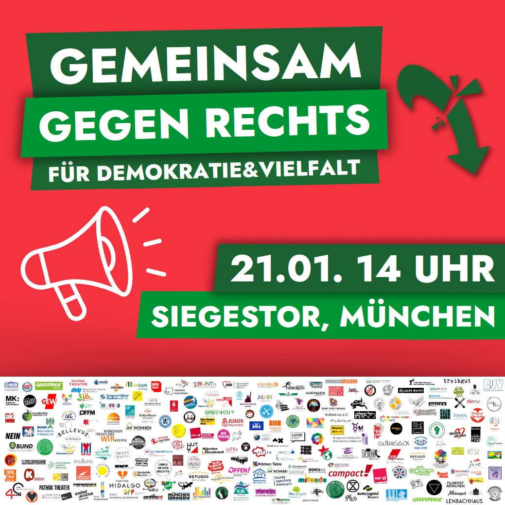 _ProtectTheKids's tweet photo. „Gemeinsam gegen Rechts,
für Demokratie und Vielfalt“ - 
so lautet der Aufruf für eine Demo 
am Sonntag, den 21. Januar um 14 Uhr
in #München.
 
Zusammen mit über 200 anderen Gruppen und Organisationen unterstützen auch wir diesen Aufruf mit, um unsere Demokratie zu schützen.
1/ https://t.co/QLRXu42Gdp