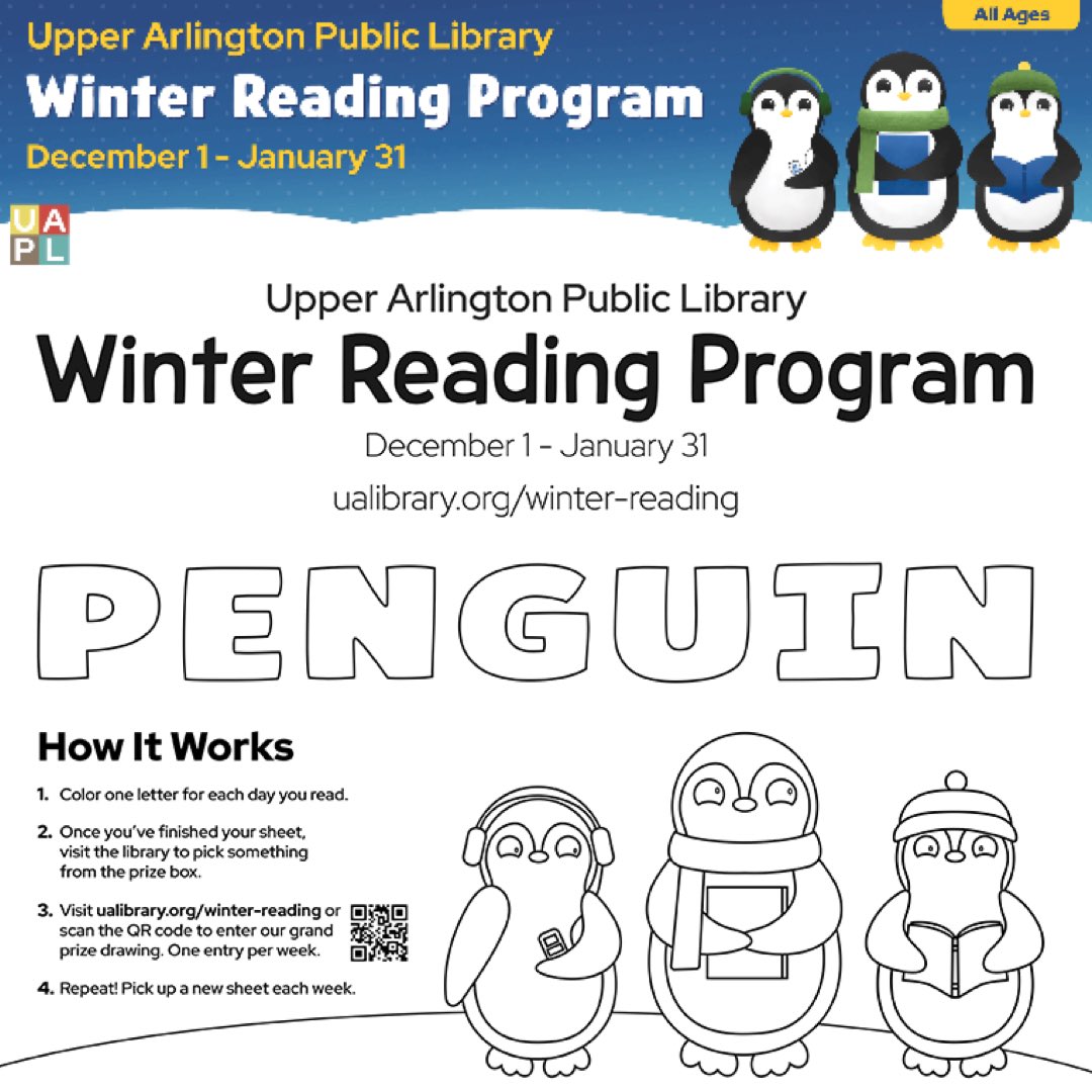 covertocover_oh's tweet photo. Our @UAPL Winter Reading Program Grand Prize Mystery Basket is revealed! We just had to include @owendaveydraws PASSIONATE ABOUT PENGUINS. Also included is a $20 gift card, Cover to Cover tote, &amp; reusable felt basket. Details at https://t.co/eKsvhYURAN https://t.co/ITcKqXjFvT