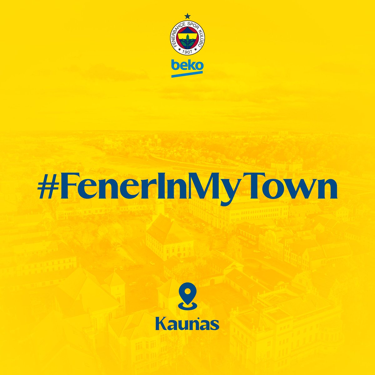 Fenerbahçe Beko Kaunas’ta, taraftarı yanında! 💛💙 Kaunas ve Zalgirio Arena’da takımına desteğini gösteren selfieni çek, #FenerInMyTown hashtagi ile yorumda paylaş 👇