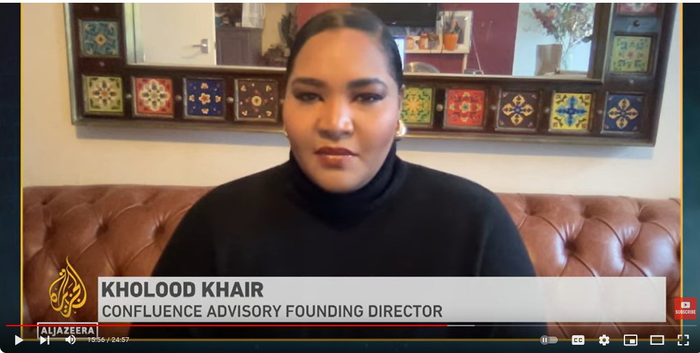 Interview_Her's tweet image. Is the 15-minute news cycle now  a 5-minute news cycle? Analyst @KholoodKhair was on #TheStream @AJEnglish discussing why the world isn't keeping #EyesOnSudan. @Interview_Her in English or Arabic. interview-her.com/speaker/kholoo…
youtu.be/iVsjmTJ9BsE?si…