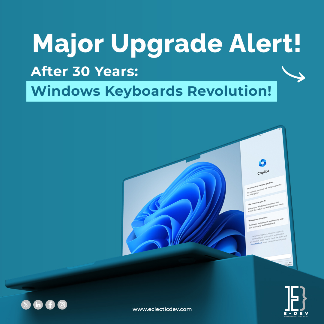 eclecticdeve's tweet image. 2024 Update Unveiled! Windows steps into the future with groundbreaking AI features. 🌐✨
Get ready for a smarter computing experience!

#e_dev #eclecticdevelopment #eclecticdesign #uiux #development #windows #copilot #microsoftcopilot #AI #AIgenerator #windows11
