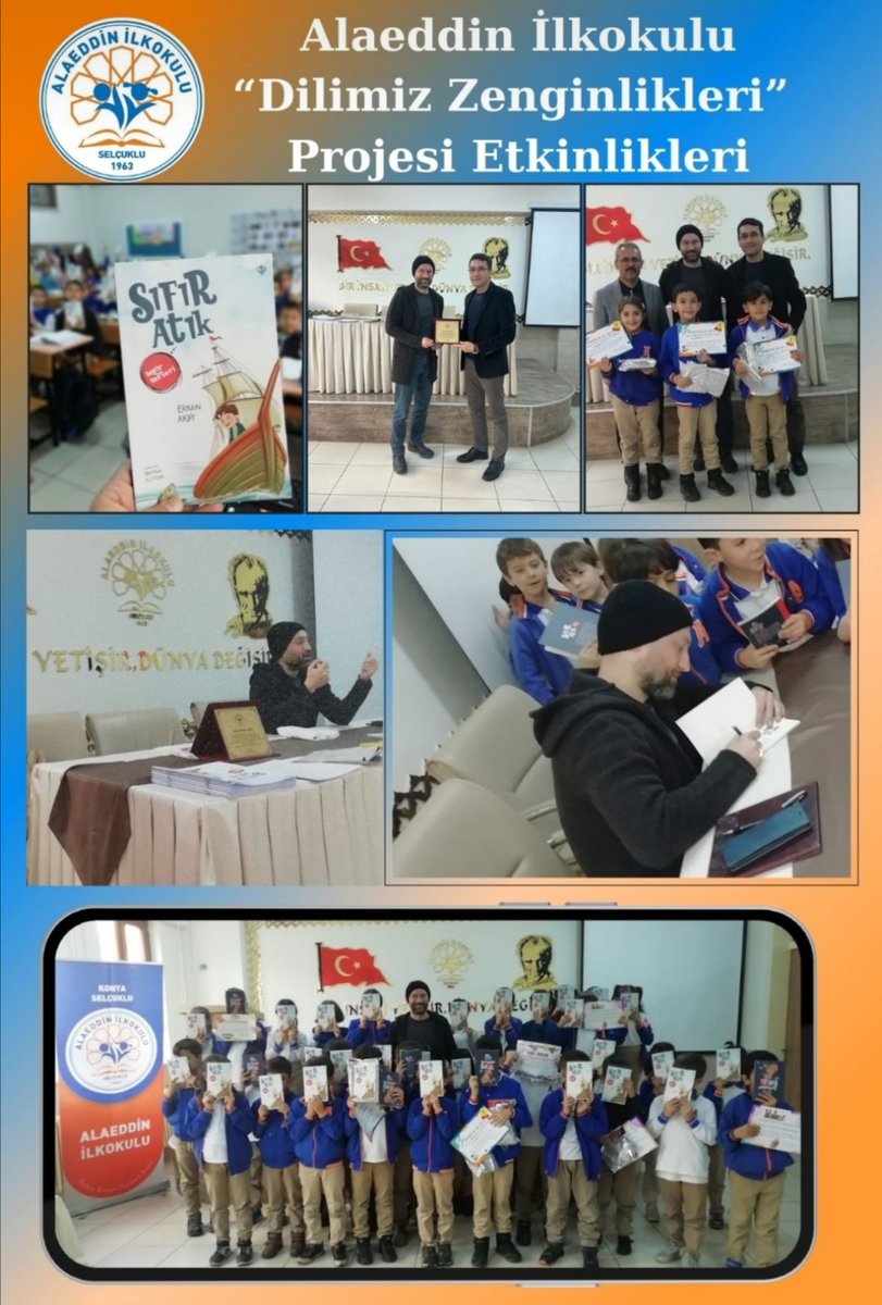 Okulumuz 2/F Sınıfı öğrencileri,“Dilimizin Zenginlikleri”Projesi, kapsamında, Erkan Akay’ın  “Sıfır Atık/Seyir Defteri “ kitabı ile “ Kelime Dağarcığımıza Girenler”, “Kitap Değerlendirmesi” “ Yazar Söyleşisi “ “Yazar İmzalı Kitabım”  etkinlikleri gerçekleştirdi.
