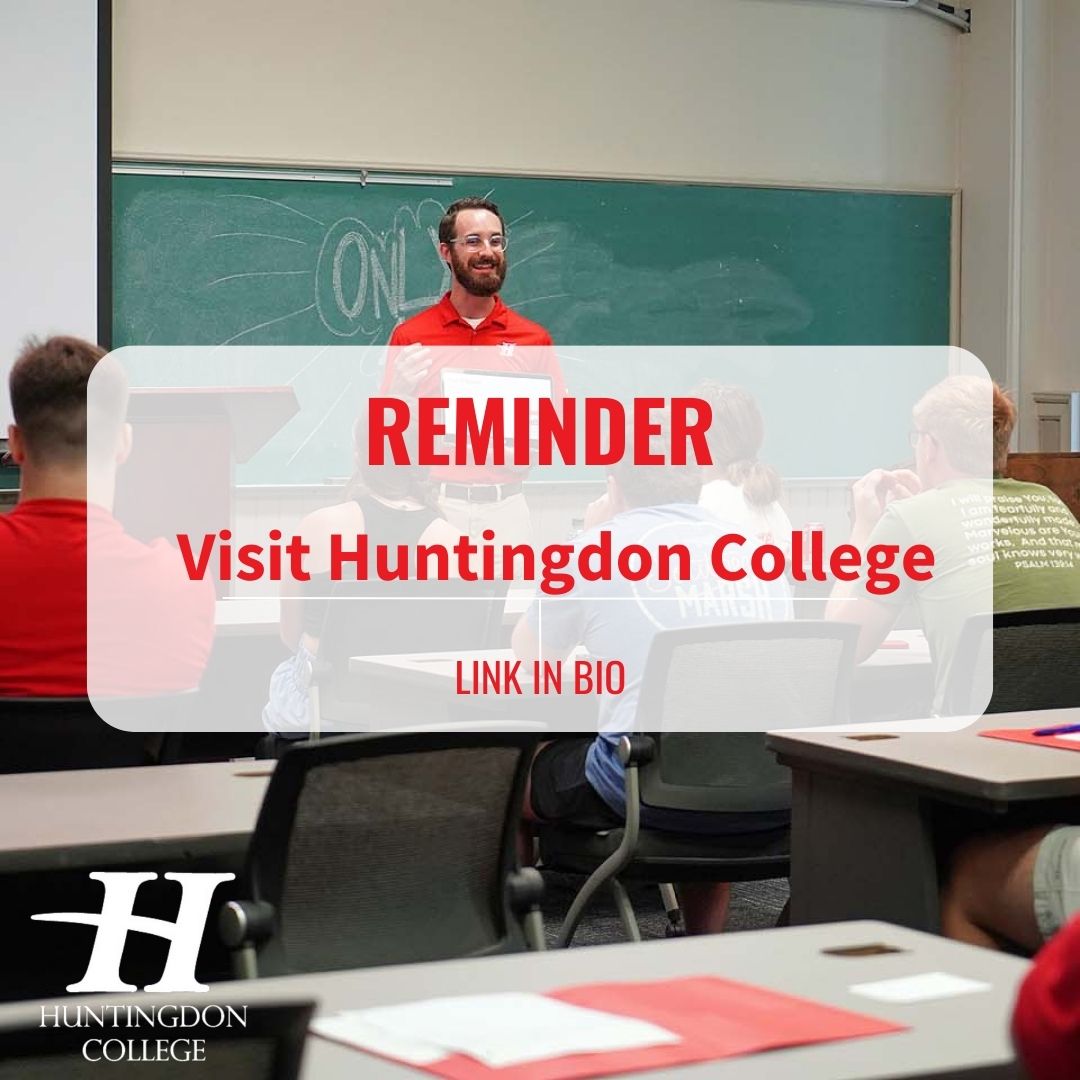 Campus visits to Huntingdon College are available Monday through Friday! Schedule yours today using the link in our bio! 🤙🏼 ❤️ 🦅 
#HAWKEM #campusvisit