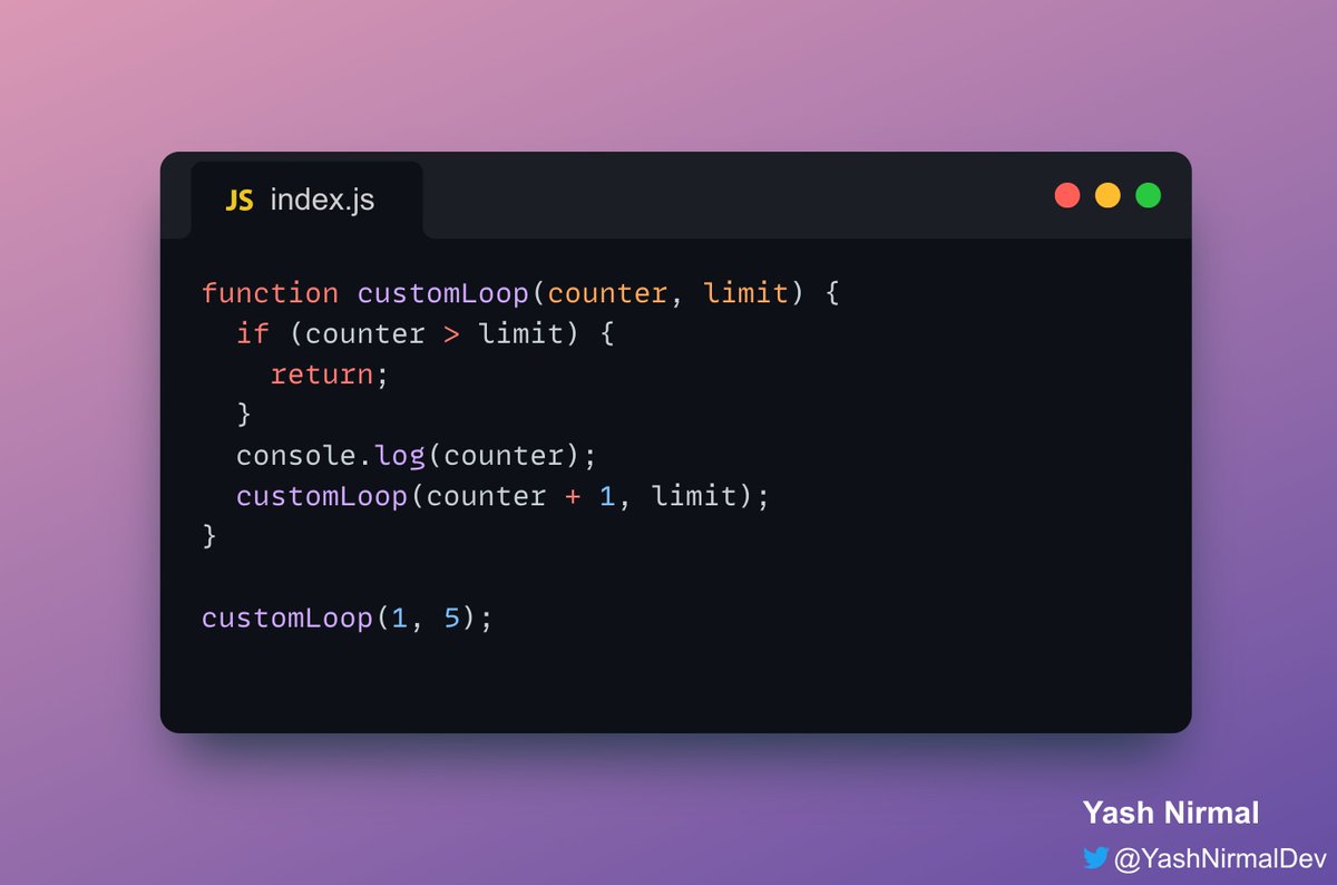 Here is a nice question👇

Question: Making a custom loop without using the predefined loops and methods