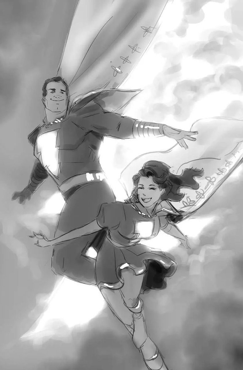 WIP of Miguel Mercado's variant cover for SHAZAM! #10