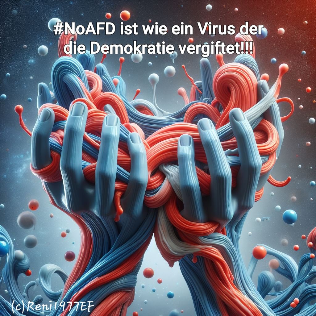 Reni1977EF's tweet image. NICHT VERGESSEN 👇

⁉️ERFURT AUFSTEHEN,LAUT SEIN UND GEGEN RECHTS  DABEI SEIN⁉️ 

👇👇#NieWiederIstJetzt👇👇

Antifaschismus muss man selber machen!
Samstag, 20.01.2024 um 12 Uhr
#Domplatz #Erfurt 

ANTIFASCHISTISCHE AKTION
AUF DIE PLÄTZE FERTIG!"
#noafd 
#AfDVerbotjetzt 
#FCKNZS