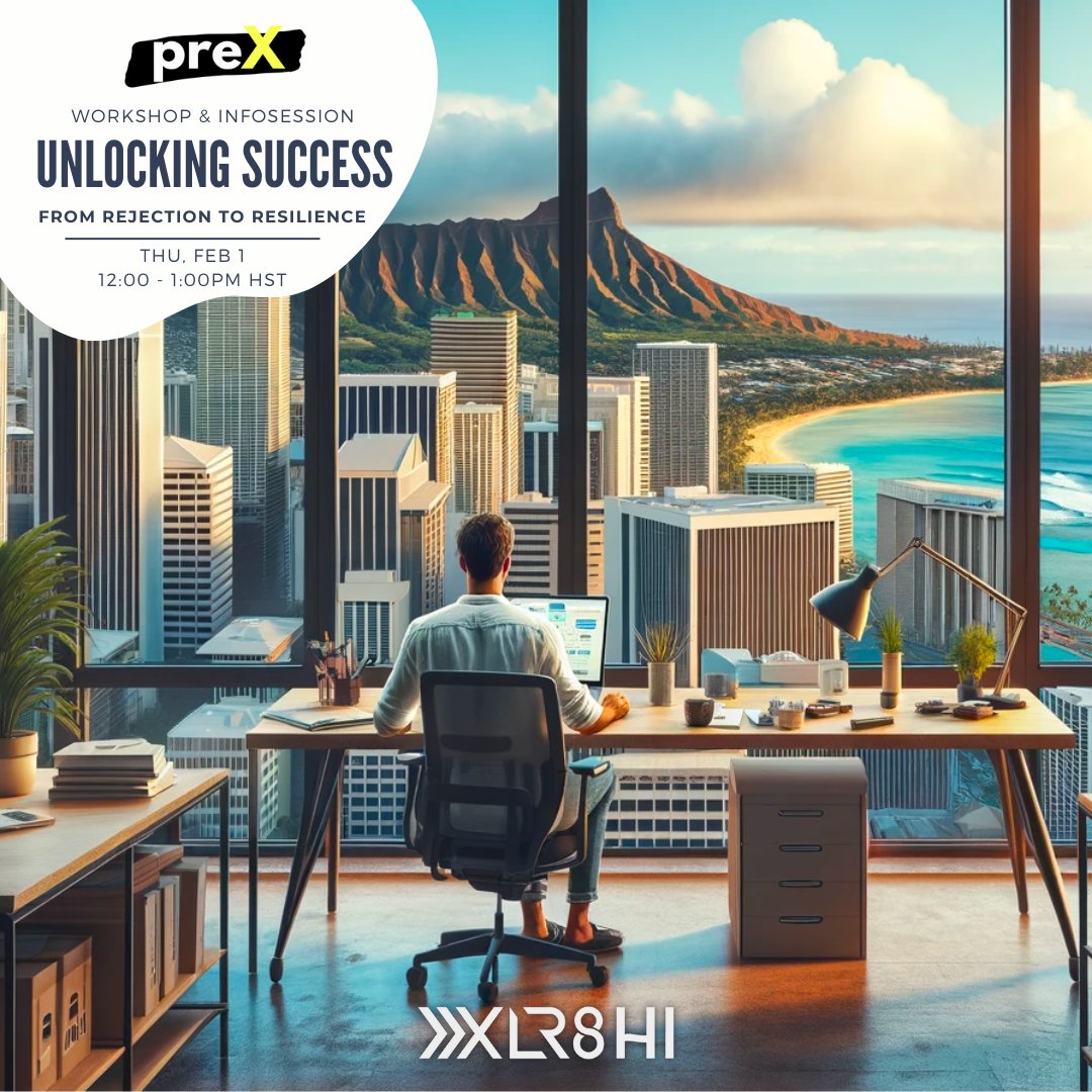 Ever faced rejection from an #accelerator or #incubator?🤔 Wondering why your pitches miss the mark? Join <a href="/XLR8HI/">XLR8HI</a> workshop for exclusive tips and game-changing strategies. Boost your future applications and discover the magic of preX! 🚀

RSVP NOW: bit.ly/preXworkshop
#Hawaii