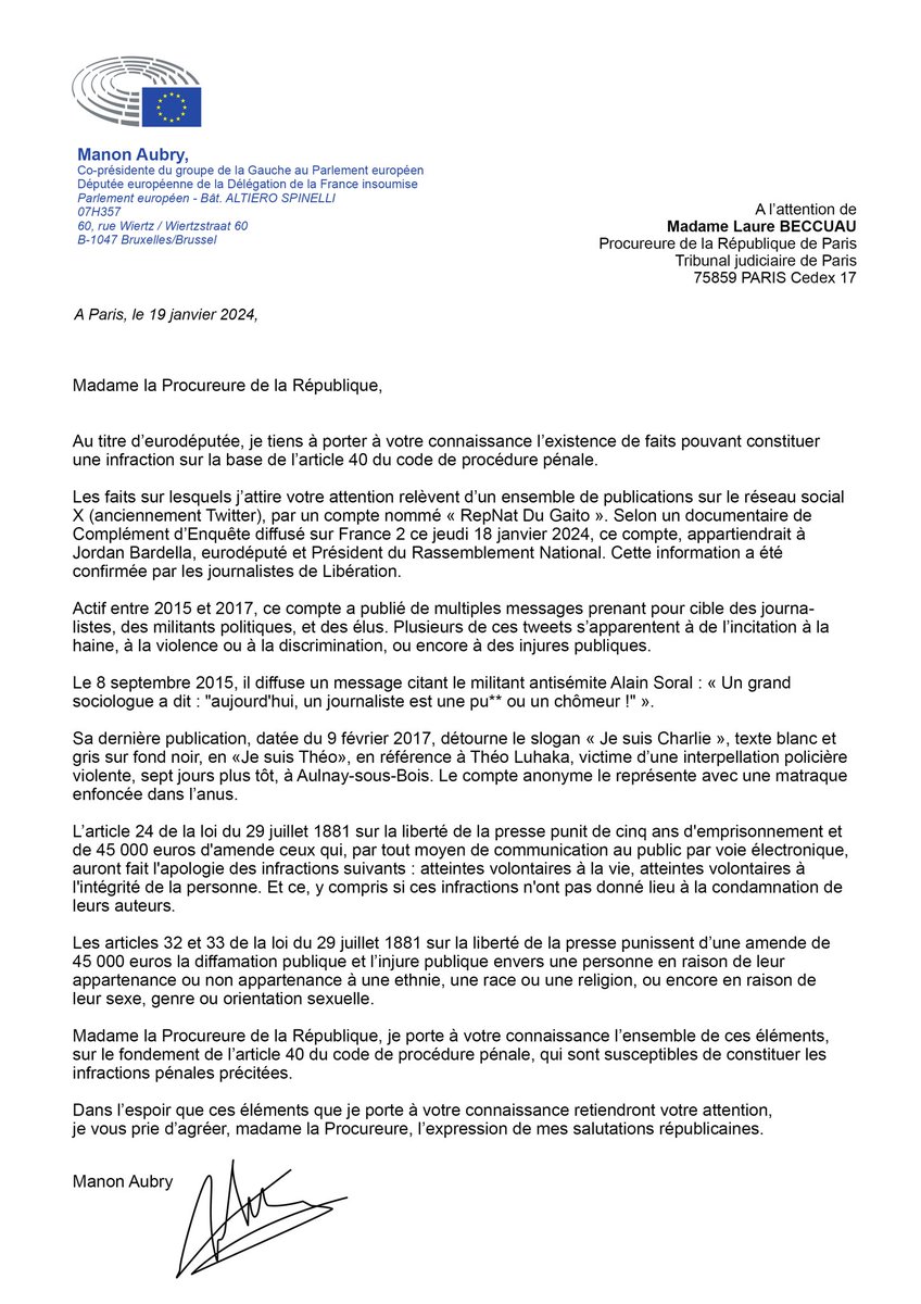 Manon Aubry tweet media