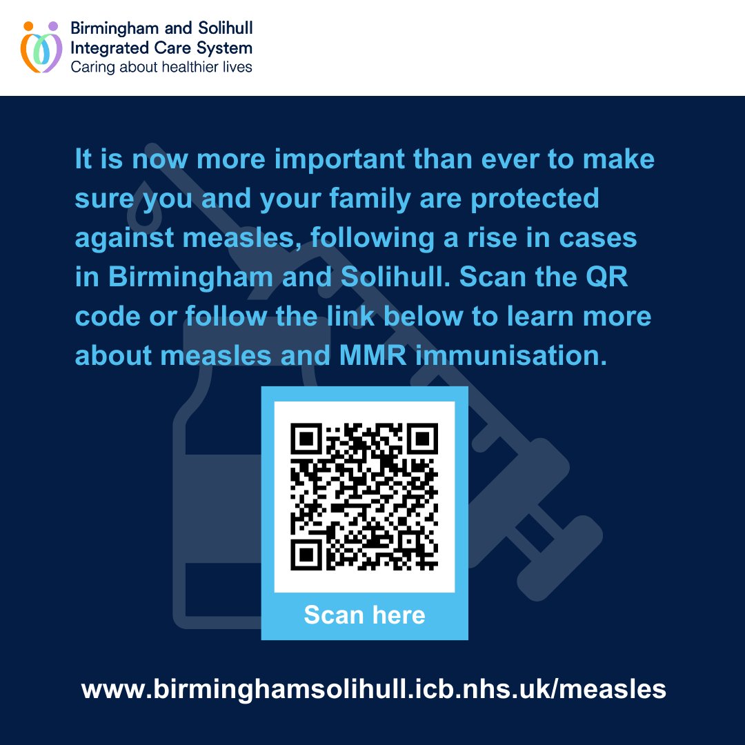 Measles spreads very easily and 1 in 15 children can develop serious complications, such as meningitis and blindness. For protection against measles, contact your GP practice to get your MMR immunisations. Learn more: bit.ly/46QPPn1