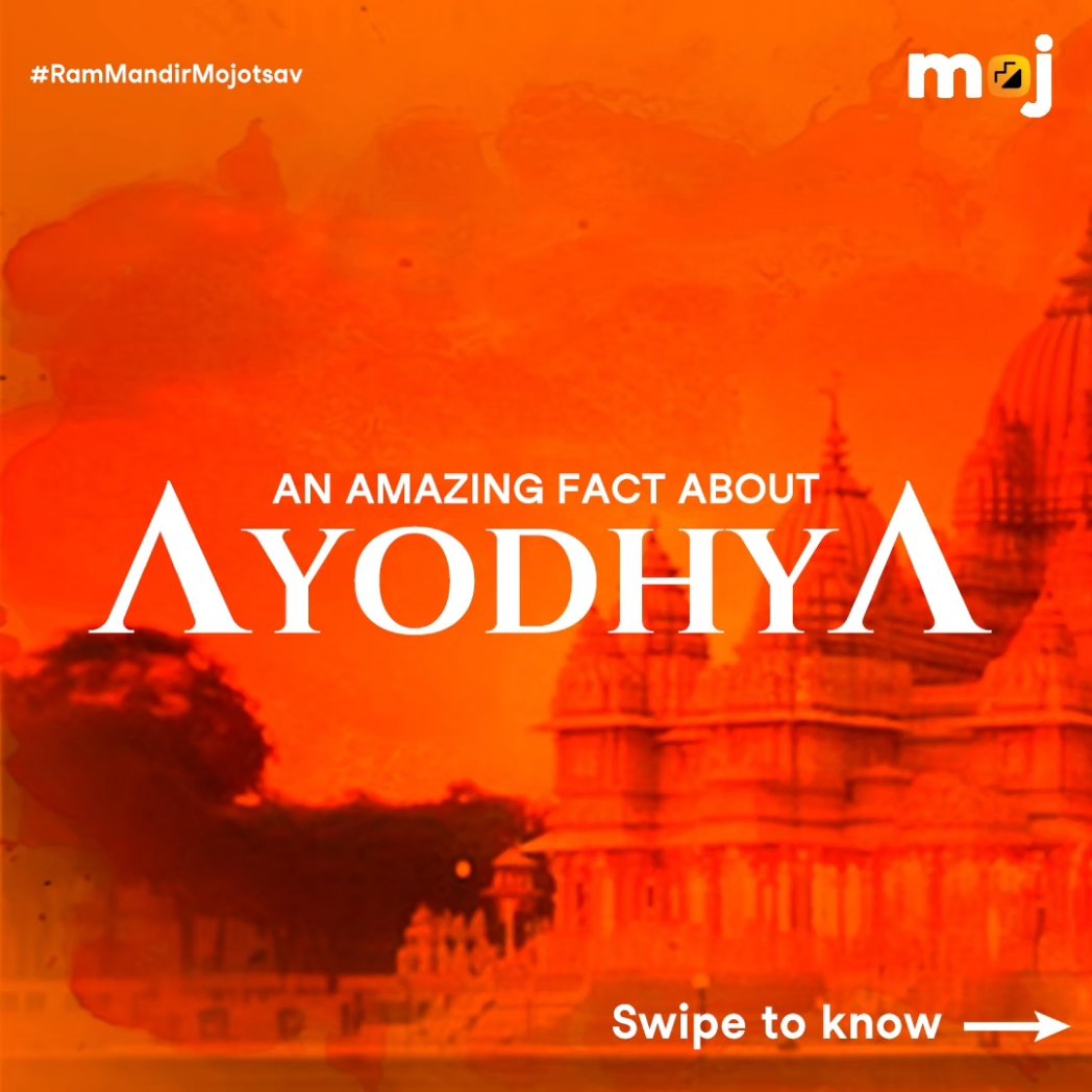 mojappofficial's tweet photo. Each part of Ayodhya holds significance and now you know it. Head to Moj app and experience the
devotional moments of #RamMandirMojotsav 

#MojPeHiMojHai https://t.co/3lPWdAyfEk