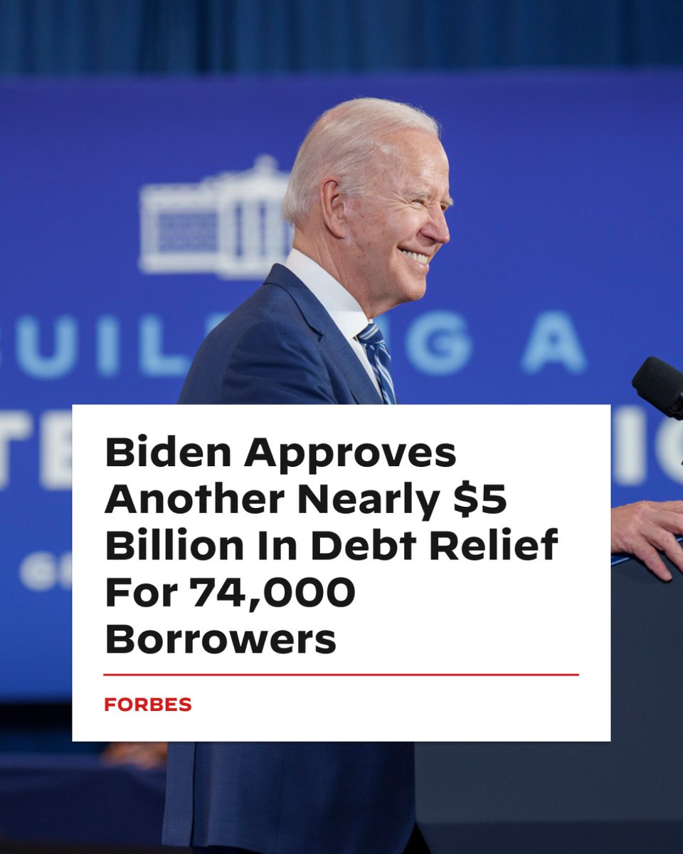 Today, my administration approved debt cancellation for another 74,000 student loan borrowers. This brings the total number of people who have gotten their debt canceled under my administration to over 3.7 million Americans.