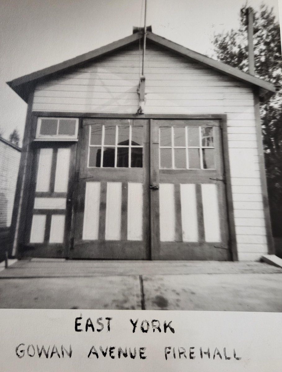 In honour of East York's 100th year, we will feature many of the Township's firsts! New to Series 2604, East York Foundation collection photographs, one of the first fire halls at Gowan & Pape Ave [1925-1931]. #EastYork100 #TorontoArchives ow.ly/VVNS50QpiTx