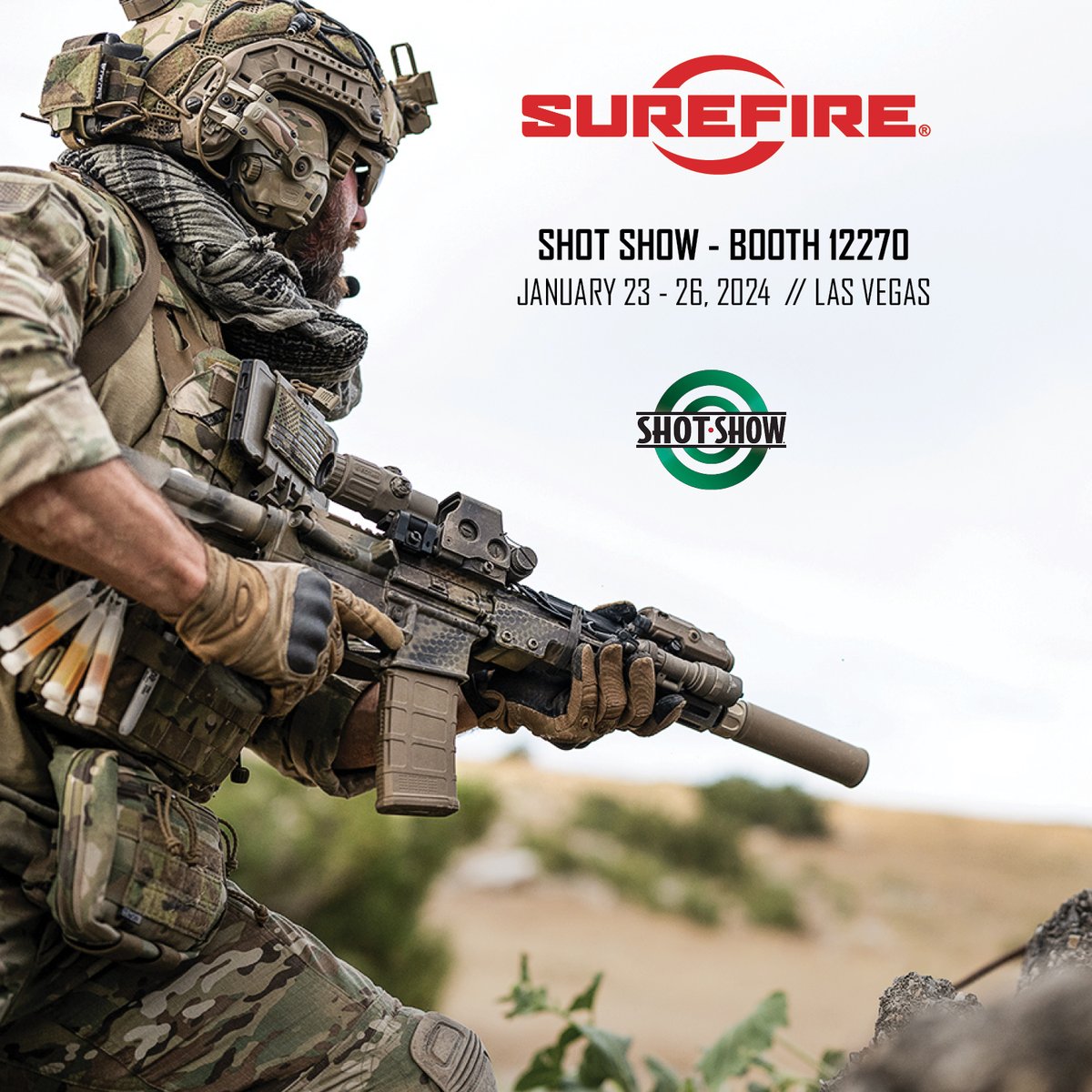 If you will be out at SHOT Show next week, be sure to stop by! Booth# 12270 #SureFire