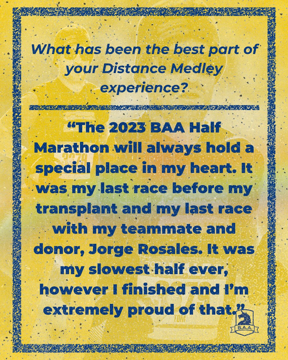 This past year, @BostonTweet raced the Distance Medley whilst waiting for a kidney transplant. He used the DM race series to prove to himself that he could still compete in all race distances, even while on the kidney transplant list.