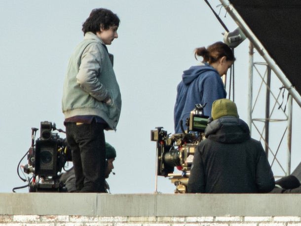 celebsnewsx's tweet photo. Millie Bobby Brown and Finn Worlfhard have been spotted filming #StrangerThings5 https://t.co/xPlU6hUlUi