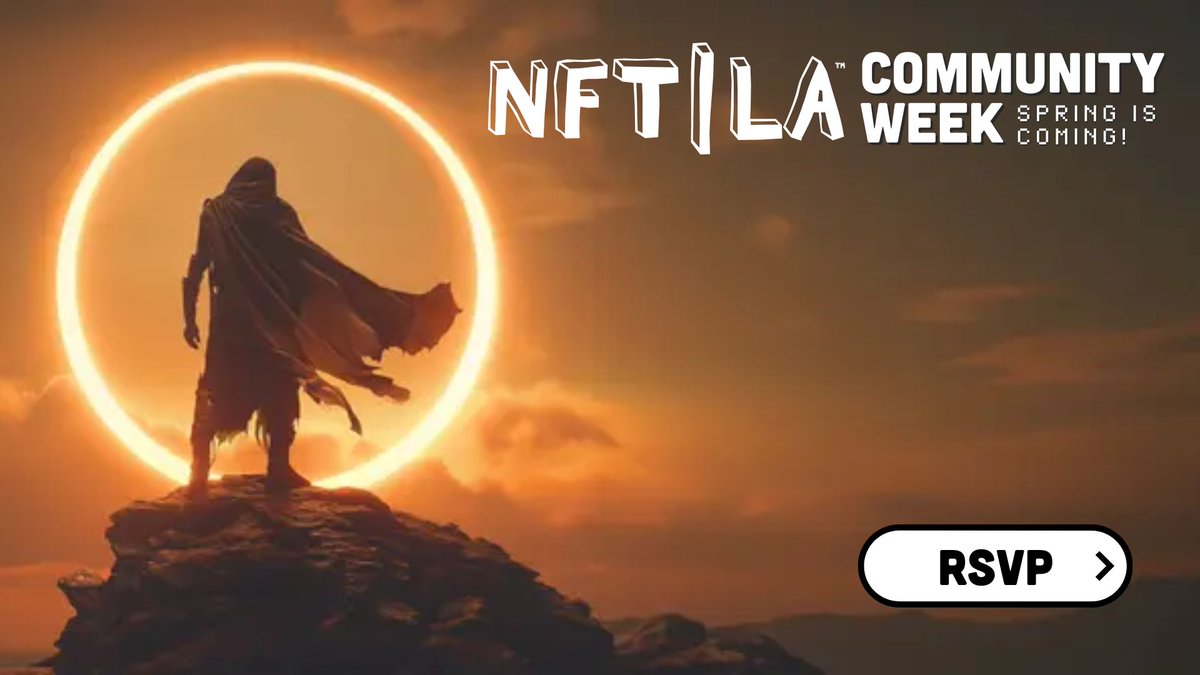 ⏰ The countdown begins as we kick off our journey to the outer edge of creativity & technology at the #NFTLA Community Week on Mar 25-29! 🎟️ RSVP to be in the mix, including the official free NFT LA celebration! 👇