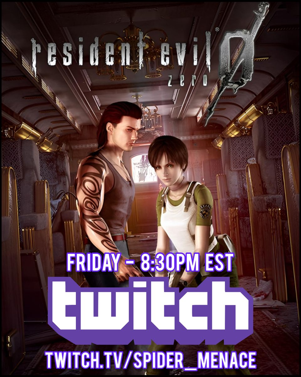 Tonight on my #twitchchannel #ResidentEvil0. 

Stream starts at 8:30pm EST.
See you there.

twitch.tv/spider_menace

#ResidentEvil #twitchaffiliate #twitchstreamer #smallstreamer #SubscribeNow