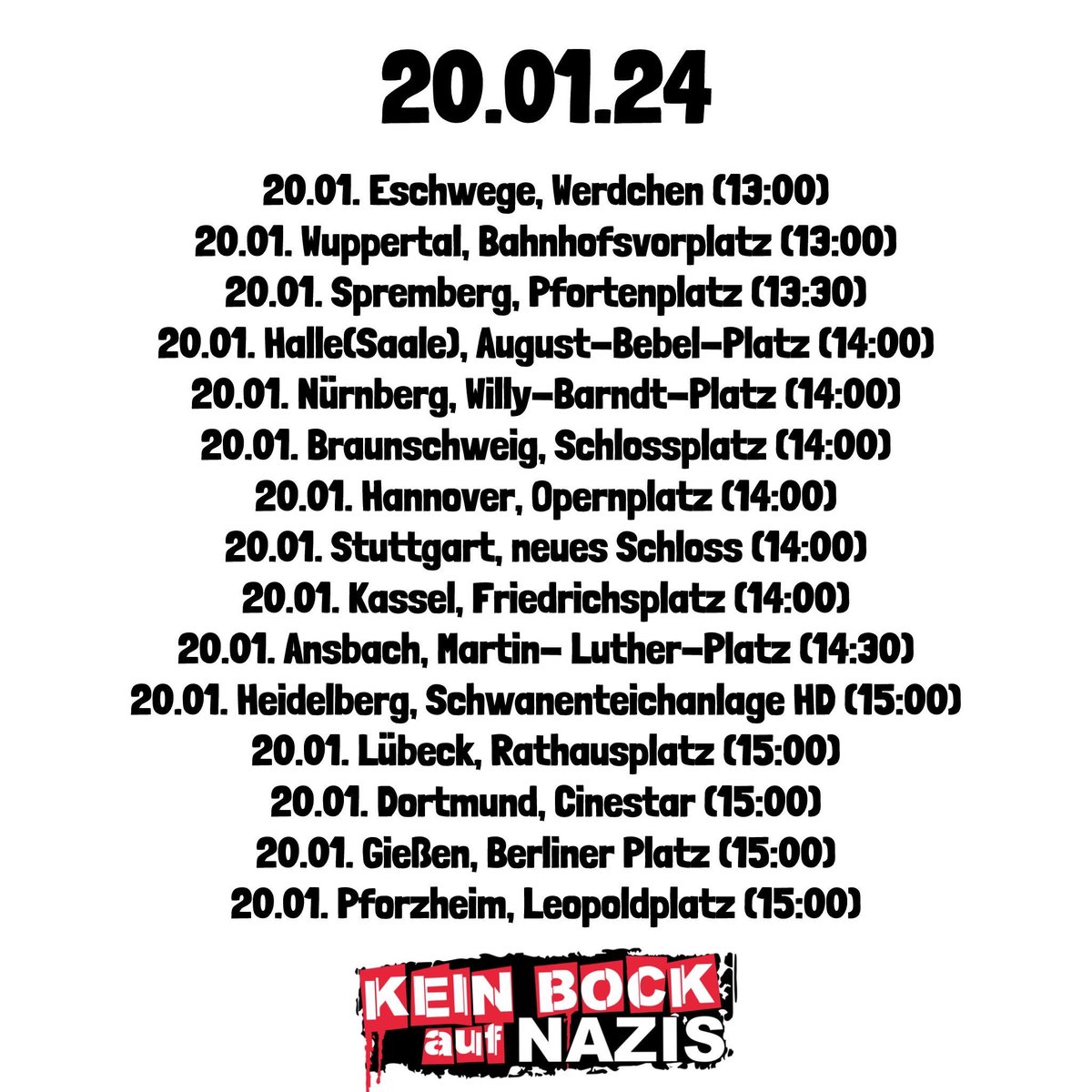 KeinBockAufNazi's tweet image. +++BITTE TEILEN!+++
Mega-Update mit allen Demos gegen die AfD✊️
Lasst uns jetzt alle zusammen richtig Druck machen. Danke!